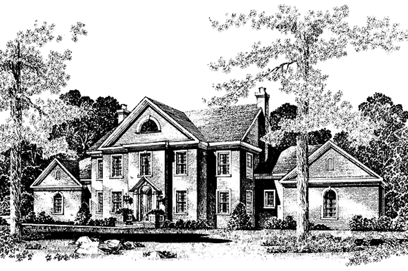 Architectural House Design - Colonial Exterior - Front Elevation Plan #1016-55