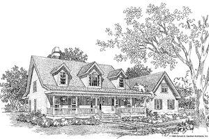 Exterior - Front Elevation 3 for Country House Plan #929-150 - 3 bed, 2.5 bath