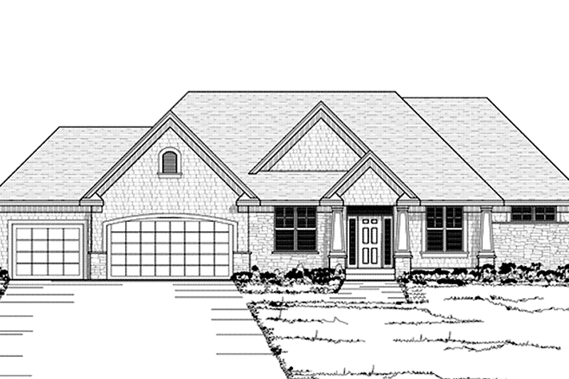 Home Plan - European Exterior - Front Elevation Plan #51-1057