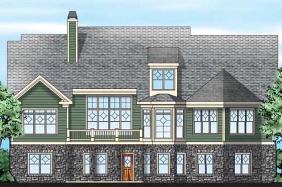 Exterior - Rear Elevation for Craftsman House Plan #927-343 - 4 bed, 4.5 bath