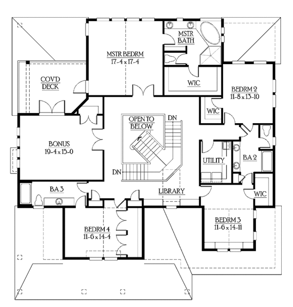 House Design - Country Floor Plan - Upper Floor Plan #132-497