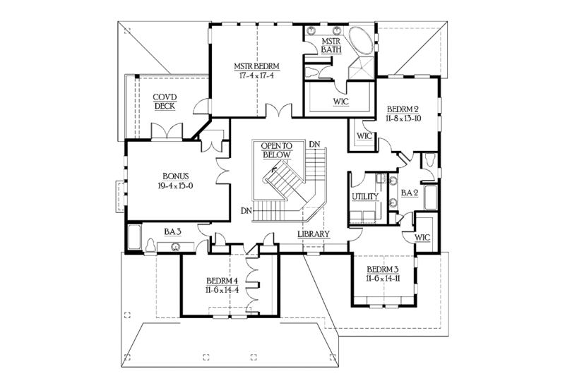 Dream House Plan - Floor Plan - Upper Floor for Country House Plan #132-497 - 4 bed, 3.5 bath