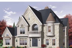 Exterior - Front Elevation 3 for European House Plan #23-2418 - 4 bed, 3.5 bath