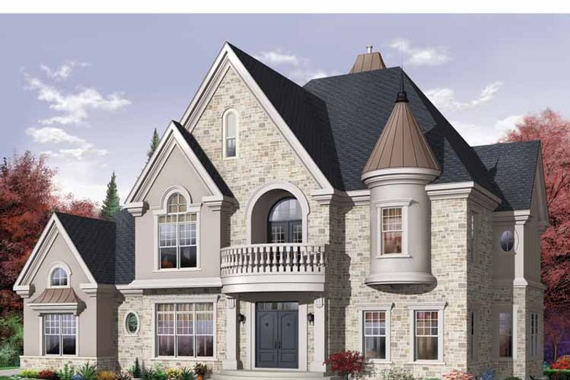 Home Plan - Exterior - Front Elevation 3 for European House Plan #23-2418 - 4 bed, 3.5 bath