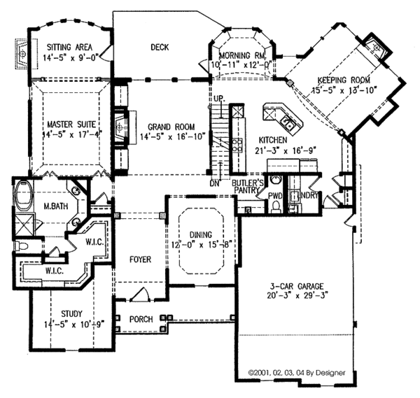 House Plan Design - Country Floor Plan - Main Floor Plan #54-202