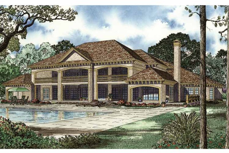 Home Plan - Exterior - Rear Elevation 1 for Mediterranean House Plan #17-3282 - 4 bed, 4 bath