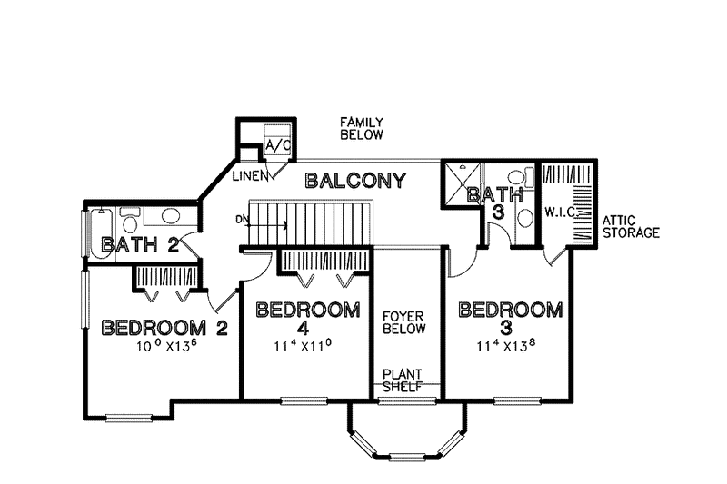Dream House Plan - Floor Plan - Upper Floor for European House Plan #472-337 - 4 bed, 3.5 bath