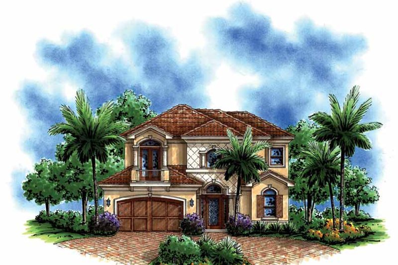 Home Plan - Exterior - Front Elevation 3 for Mediterranean House Plan #1017-148 - 4 bed, 4 bath