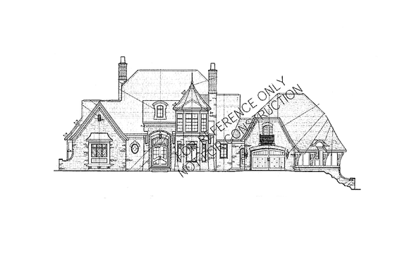 Exterior - Front Elevation 3 for Tudor House Plan #928-61 - 3 bed, 3 bath