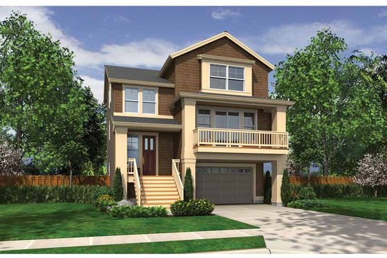 Exterior - Front Elevation 3 for Craftsman House Plan #132-559 - 4 bed, 3.5 bath