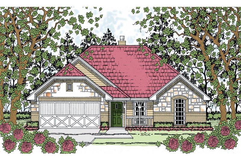 Dream House Plan - Exterior - Front Elevation 3 for Country House Plan #42-720 - 3 bed, 2 bath