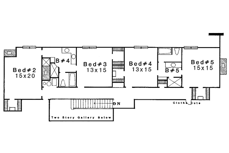 Dream House Plan - Floor Plan - Upper Floor for Traditional House Plan #310-1065 - 5 bed, 5 bath