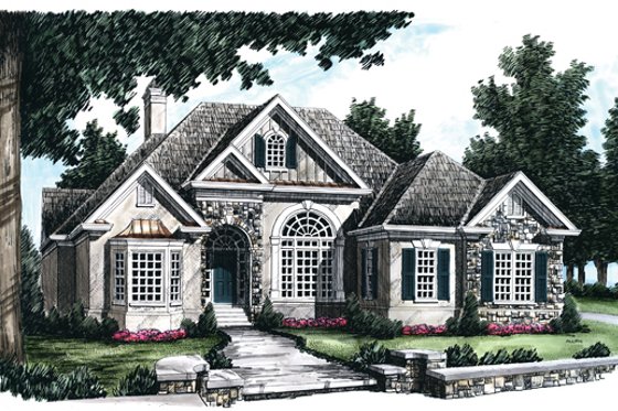 Exterior - Front Elevation 3 for Country House Plan #927-67 - 3 bed, 2.5 bath