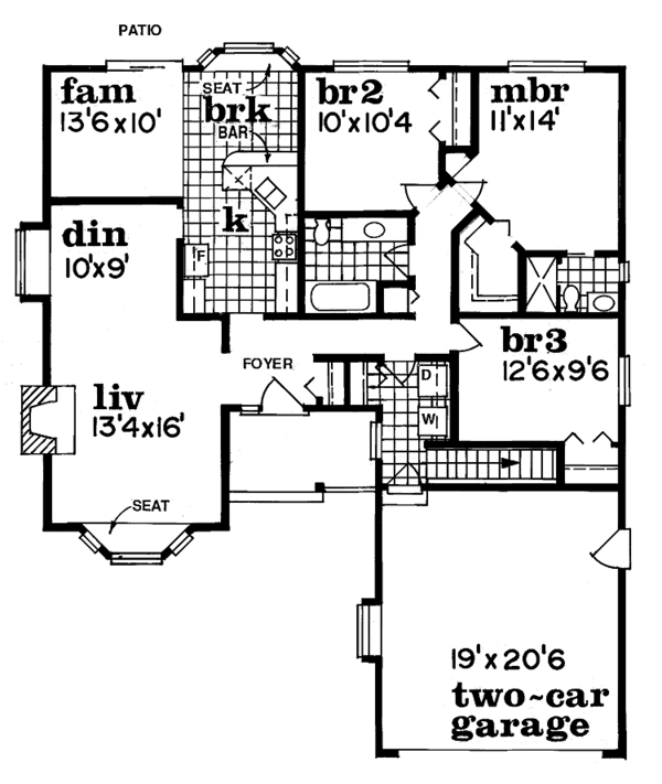 Dream House Plan - Ranch Floor Plan - Main Floor Plan #47-804