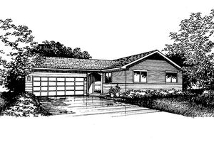 Dream House Plan - Exterior - Front Elevation for Ranch House Plan #320-864 - 2 bed, 1.5 bath