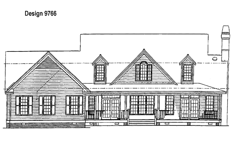 Home Plan - Exterior - Rear Elevation for Country House Plan #929-208 - 3 bed, 3.5 bath