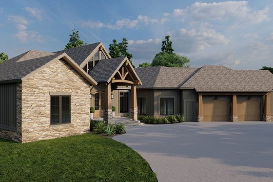 Exterior - Front Elevation 4 for Craftsman House Plan #923-43 - 4 bed, 4.5 bath