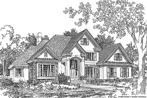 Exterior - Front Elevation 3 for European House Plan #929-322 - 3 bed, 2.5 bath