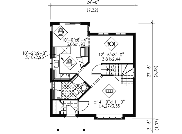 European Floor Plan - Main Floor Plan #25-4014