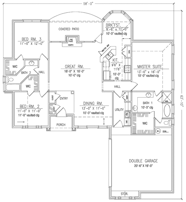 Dream House Plan - Traditional Floor Plan - Main Floor Plan #42-607