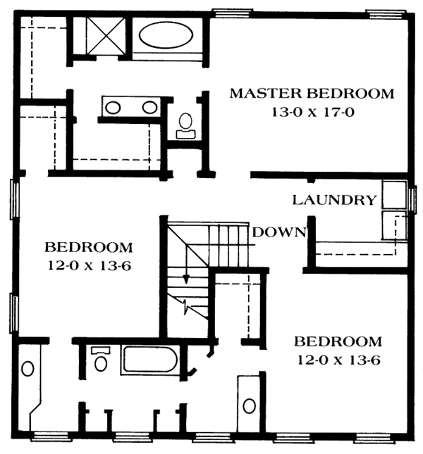 Dream House Plan - Country Floor Plan - Upper Floor Plan #1014-26