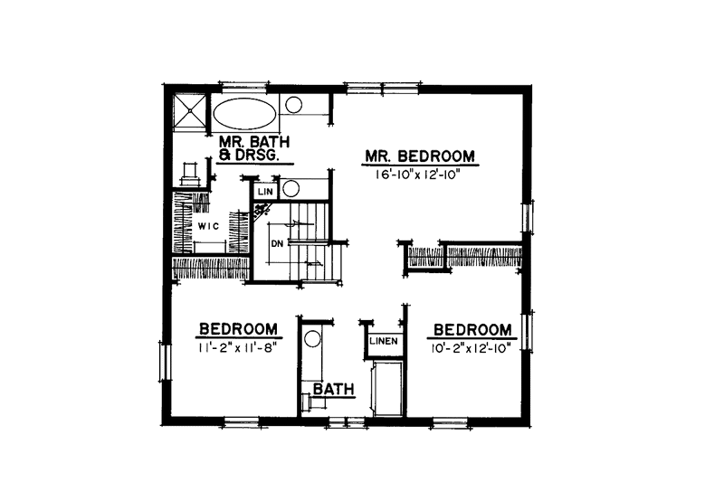 Home Plan - Floor Plan - Upper Floor for Victorian House Plan #1016-60 - 3 bed, 2.5 bath