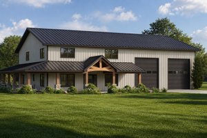 House Blueprint - Exterior - Front Elevation for Barndominium House Plan #1064-492 - 4 bed, 3.5 bath