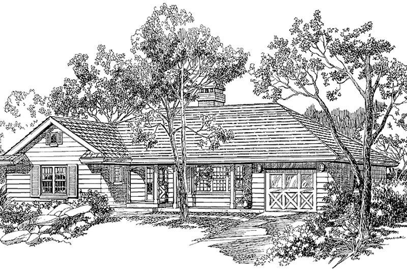 House Blueprint - Country Exterior - Front Elevation Plan #47-698
