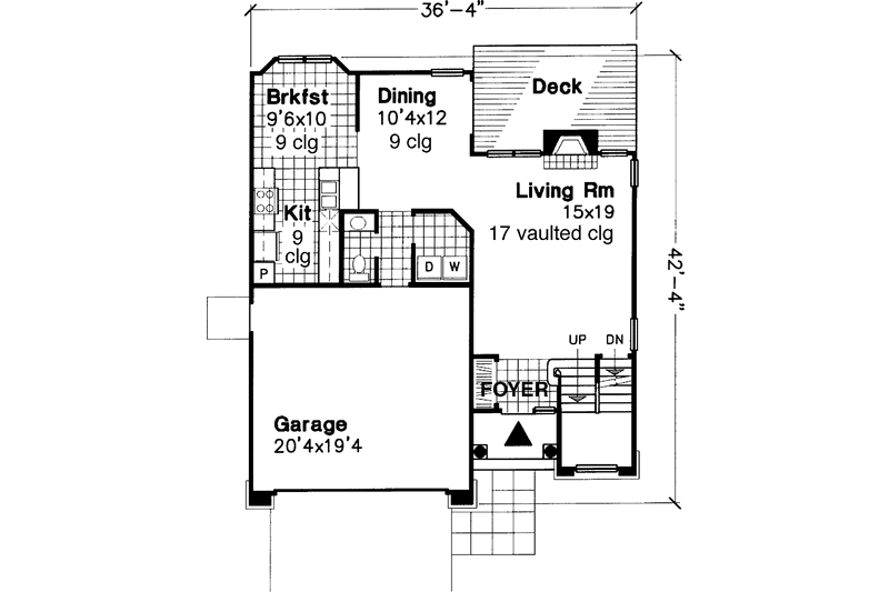 Home Plan - Floor Plan - Main Floor for Contemporary House Plan #320-512 - 3 bed, 2.5 bath