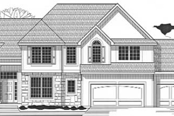 Exterior - Front Elevation for Traditional House Plan #67-498 - 4 bed, 3.5 bath