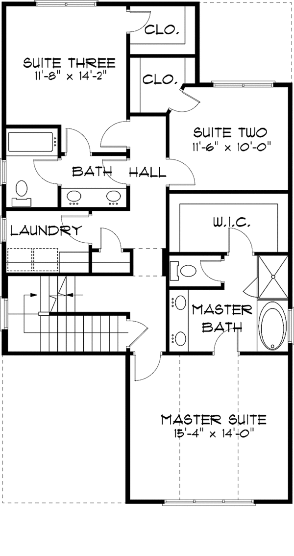 Home Plan - Tudor Floor Plan - Upper Floor Plan #413-911