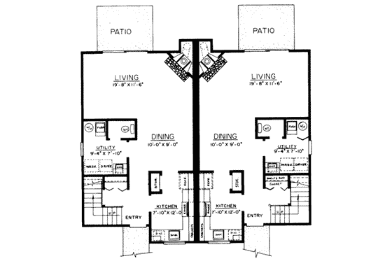 Floor Plan - Main Floor for Southern House Plan #303-161 - 3 bed, 1.5 bath