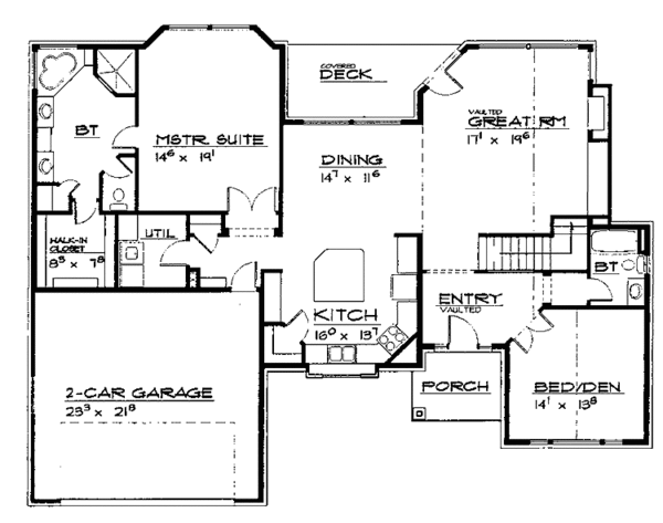 Home Plan - Traditional Floor Plan - Main Floor Plan #308-280