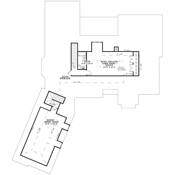 House Blueprint - European Floor Plan - Upper Floor Plan #17-644