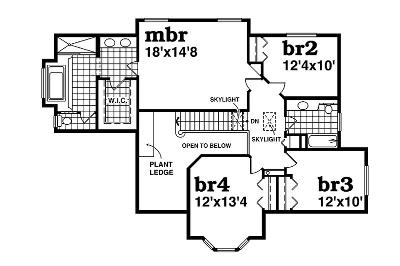 Dream House Plan - Floor Plan - Upper Floor for Country House Plan #47-933 - 4 bed, 3 bath