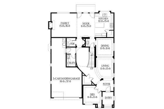 Floor Plan - Main Floor for European House Plan #132-332 - 4 bed, 3.5 bath
