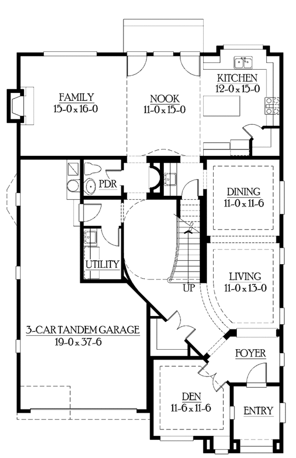 Home Plan - European Floor Plan - Main Floor Plan #132-332