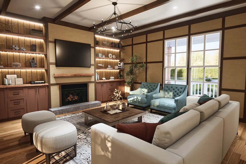 Home Plan - Interior - Family Room for Traditional House Plan #54-638 - 3 bed, 2 bath