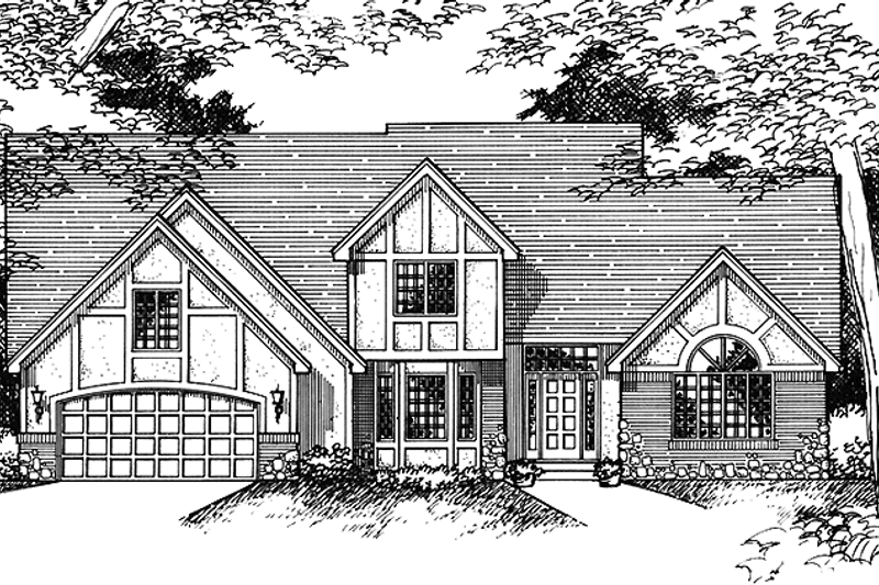 Home Plan - Exterior - Front Elevation 3 for Tudor House Plan #51-870 - 3 bed, 2.5 bath