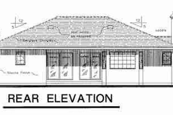 Exterior - Rear Elevation for Traditional House Plan #18-9151 - 3 bed, 2 bath
