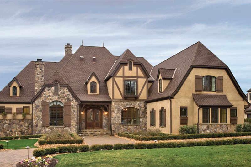 Home Plan - Exterior - Front Elevation 3 for European House Plan #453-593 - 4 bed, 4 bath