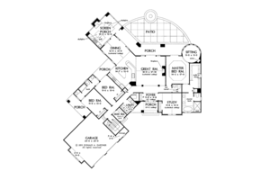 Floor Plan - Main Floor for Craftsman House Plan #929-962 - 3 bed, 2.5 bath
