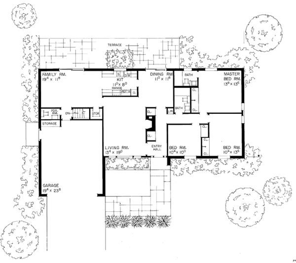 House Plan Design - Colonial Floor Plan - Main Floor Plan #72-507