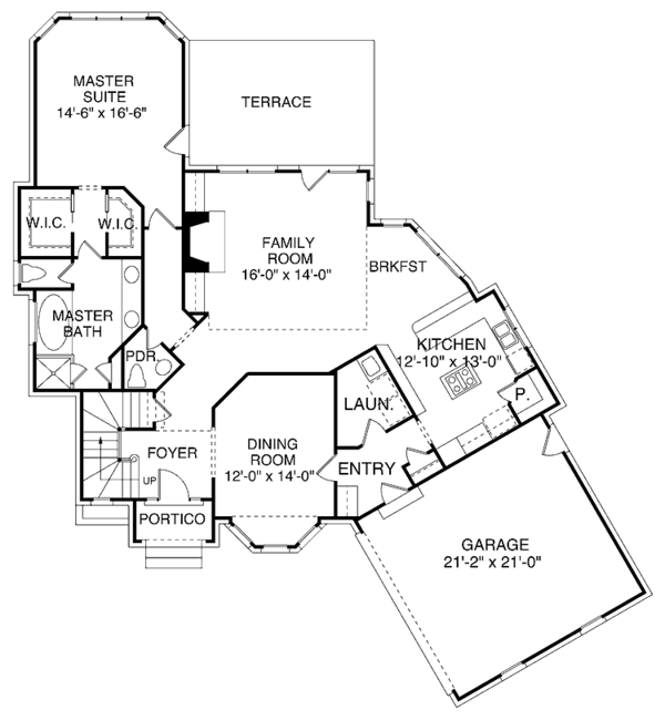 House Design - Traditional Floor Plan - Main Floor Plan #453-288