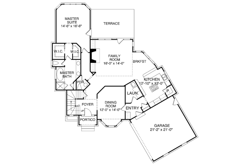 Architectural House Design - Floor Plan - Main Floor for Traditional House Plan #453-288 - 4 bed, 3.5 bath