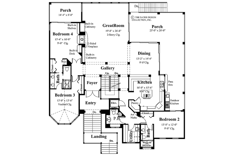 Home Plan - Floor Plan - Main Floor for Traditional House Plan #930-133 - 5 bed, 4.5 bath