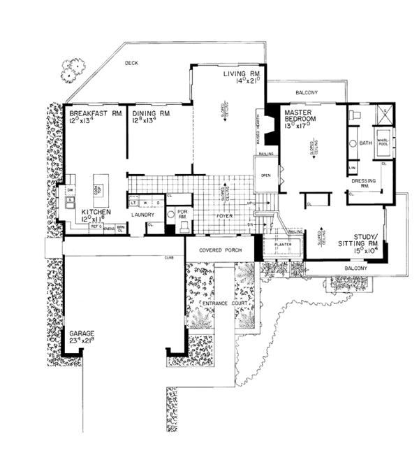 House Design - Contemporary Floor Plan - Main Floor Plan #72-689