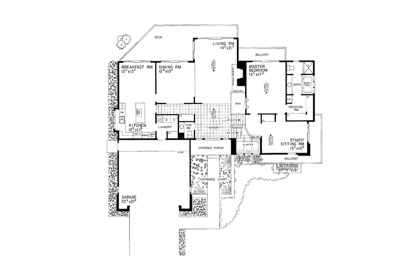 Dream House Plan - Floor Plan - Main Floor for Contemporary House Plan #72-689 - 3 bed, 2 bath