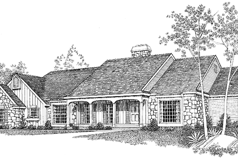 Architectural House Design - Country Exterior - Front Elevation Plan #72-862