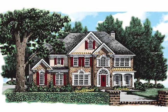 Exterior - Front Elevation 3 for Colonial House Plan #927-76 - 4 bed, 3.5 bath